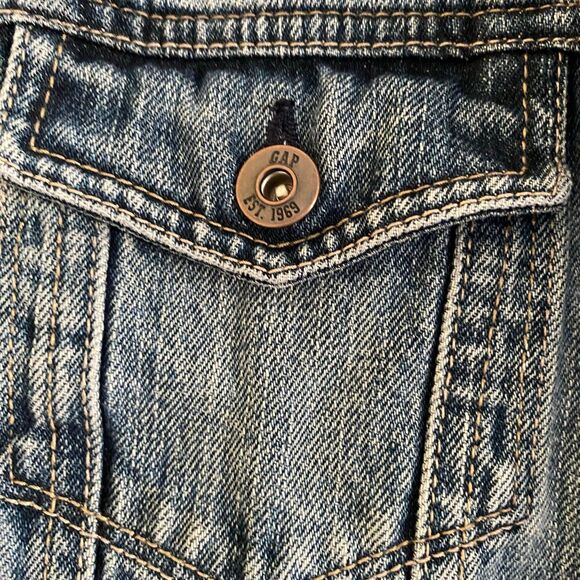 Gap Kids Denim Jean Jacket‎ with Hood Skulls XL 2010 - Picture 6 of 8